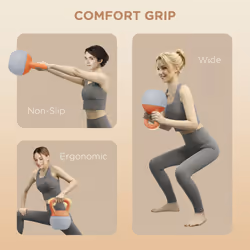 SPORTNOW 6KG Kettlebell with Soft Body and Non-Slip Handle, Orange and Grey