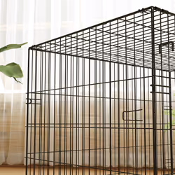 PawHut Dog Crate with Two Doors, Tray, Soft Cushion, for Large Dogs, Black - Additional view 8