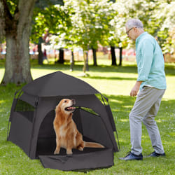 PawHut Foldable Dog Cat Tent with Water-Resistant Oxford Cloth, Carry Bag