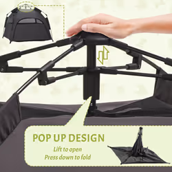 PawHut Foldable Dog Cat Tent with Water-Resistant Oxford Cloth, Carry Bag