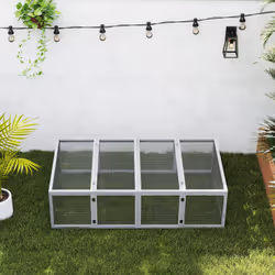 PawHut Wooden Rabbit Hutch Cage House with Wire Mesh, Grey - Additional view 5
