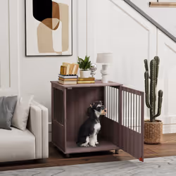 PawHut Dog Crate Kennel Cage for Small Dog, Indoor End Table, Purple