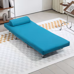 HOMCOM Folding 5 Position Convertible Sleeper Chair Bed Dark Blue - Additional view 5