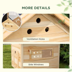 PawHut Wooden Duck House, Poultry Coop with Double Doors, Openable Roof - Additional view 5