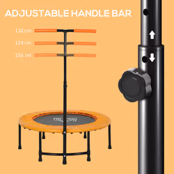 HOMCOM 40" Mini Trampoline, Rebounder Jumper w/ Adjustable Handle, Orange