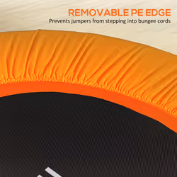 HOMCOM 40" Mini Trampoline, Rebounder Jumper w/ Adjustable Handle, Orange - Additional view 4
