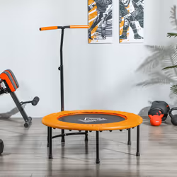 HOMCOM 40" Mini Trampoline, Rebounder Jumper w/ Adjustable Handle, Orange - Additional view 5