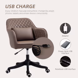 Vinsetto Office Chair with Rechargeable Vibration Massage, Brown