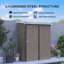 Outsunny Outdoor Storage Shed w/ Lockable Door for Garden, Light Grey