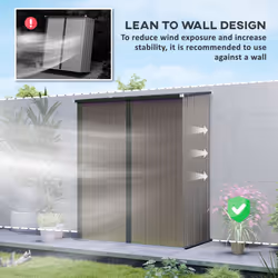 Outsunny Outdoor Storage Shed w/ Lockable Door for Garden, Light Grey - Additional view 5
