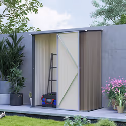 Outsunny Outdoor Storage Shed w/ Lockable Door for Garden, Light Grey - Additional view 6