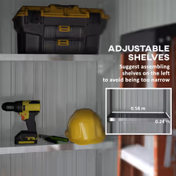 Outsunny Steel Garden Shed, Small Lean-to Shed for Bike, 5x3 ft Brown