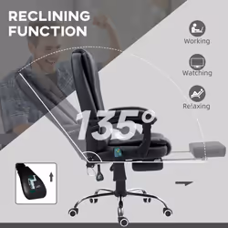 Vinsetto Ergonomic Heated 6 Points Vibration Massage Executive Chair Black