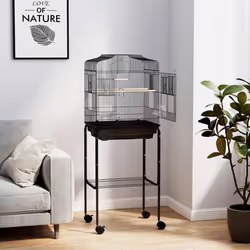 PawHut Bird Cage for Budgie Finch Canary Parakeet W/ Stand Tray Black - Additional view 5