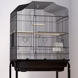 PawHut Bird Cage for Budgie Finch Canary Parakeet W/ Stand Tray Black - Additional view 6