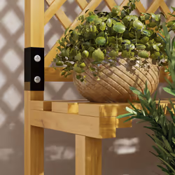 Outsunny Wooden Plant Stand with Trellis for Climbing Plants, Yellow - Additional view 6