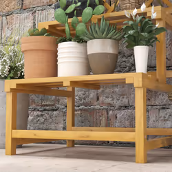 Outsunny Wooden Plant Stand with Trellis for Climbing Plants, Yellow - Additional view 7