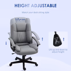 HOMCOM Swivel Executive Office Chair Mid Back Chair w/ Arm, Grey