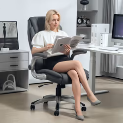 Vinsetto High Back Executive Office Chair Home Swivel Dark Grey