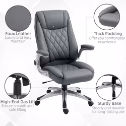 Vinsetto High Back Executive Office Chair Home Swivel Dark Grey - Additional view 5