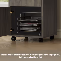 HOMCOM 60cm Filing Cabinet with Drawers and Open Shelf, Grey - Additional view 6