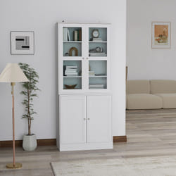 HOMCOM Modern Bookcase, Display Storage Cabinet with Adjustable Shelves