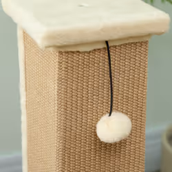 PawHut 81cm Cat Scratching Post w/ Jute Rope, Hanging Ball, Soft Plush Beige - Additional view 7