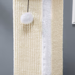 PawHut 81cm Cat Scratching Post w/ Sisal Rope, Hanging Ball Soft Plush White - Additional view 6