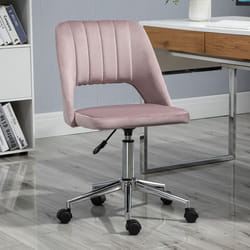 Vinsetto Mid-Back Swivel Home Office Chair Scallop Computer Chair Pink