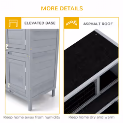 PawHut 54 Inch Large Rabbit Hutch Guinea Pig Hutches with Sliding Trays Outdoor - Additional view 5