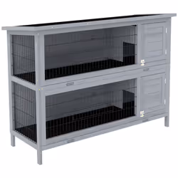 PawHut 54 Inch Large Rabbit Hutch Guinea Pig Hutches with Sliding Trays Outdoor - Additional view 8