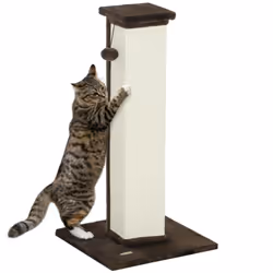 PawHut 81cm Cat Scratching Post w/ Sisal Rope, Hanging Ball Soft Plush Brown - Additional view 8