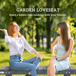Outsunny 1.1M Outdoor Garden Bench Patio Loveseat Fir Wood 2 Person
