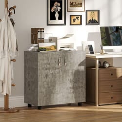 Vinsetto 2-Tier Locking Filing Cabinet Office Storage Cabinet, Grey