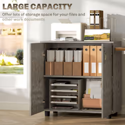 Vinsetto 2-Tier Locking Filing Cabinet Office Storage Cabinet, Grey