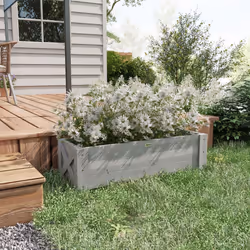 Outsunny Wooden Garden Raised Bed Planter Grow Containers Pot, 100x36.5x36cm