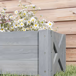 Outsunny Wooden Garden Raised Bed Planter Grow Containers Pot, 100x36.5x36cm - Additional view 6