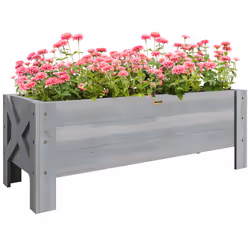 Outsunny Wooden Garden Raised Bed Planter Grow Containers Pot, 100x36.5x36cm - Additional view 8