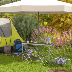 Outsunny Camping Table and Chairs Outdoor Indoor Use for BBQ Picnic Garden