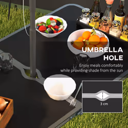 Outsunny Camping Table and Chairs Outdoor Indoor Use for BBQ Picnic Garden - Additional view 4