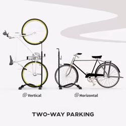 SPORTNOW Vertical & Horizontal Bike Rack Fits 6"-28" and 700c Bikes, Black