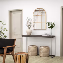 HOMCOM Modern Arched Window Wall Mirror for Bedroom, 91x60cm, Gold Tone - Additional view 4