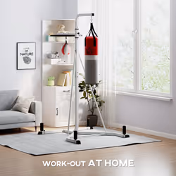 HOMCOM Punchbag & Speedball Boxing Station w/ Freestanding Frame, White
