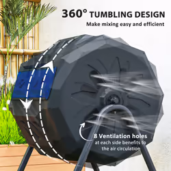 Outsunny 160L Outdoor Tumbling Compost Bin with Dual Chamber, Blue