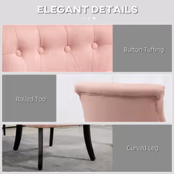 HOMCOM Fabric Single Sofa Upholstered with Pillow Wood Leg Pink