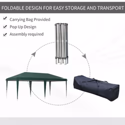 Outsunny 6 x 3(m) Pop Up Gazebo Patio Party Event Heavy Duty Canopy Green