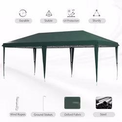 Outsunny 6 x 3(m) Pop Up Gazebo Patio Party Event Heavy Duty Canopy Green - Additional view 4