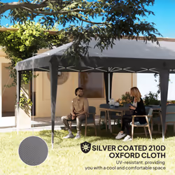 Outsunny 6 x 3(m) Pop Up Gazebo Patio Party Event Heavy Duty Canopy Grey - Additional view 4