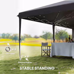 Outsunny 6 x 3(m) Pop Up Gazebo Patio Party Event Heavy Duty Canopy Grey - Additional view 5