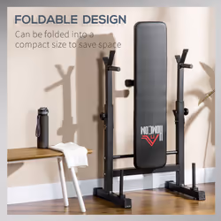 HOMCOM Adjustable Weight Bench with Barbell Rack, Dip Station, Black - Additional view 4